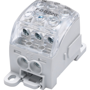 Distribusjonsblokk Al/Cu 1x70mm²/1x15,5x3,5mm Fleksibel/3x16mm²/2x25mm²/ PDB 220 Gr