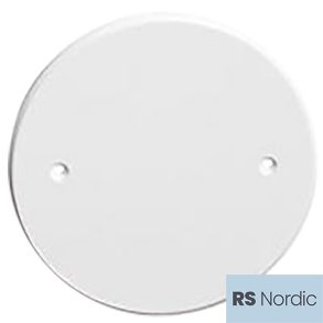 RS Renhvit rundt dekklokk i plast for standard veggboks.