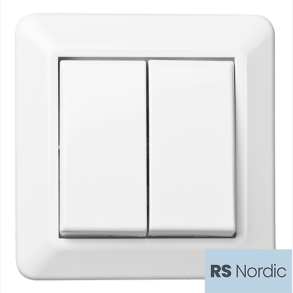 RS Renhvit innfelt bryter 2x 1 polet for bruk der det nskes styring av to soner