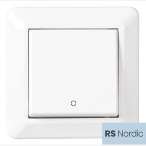 RS Renhvit innfelt 2 polt bryter med hurtigklemme, benyttes der det er krav om topolt brudd