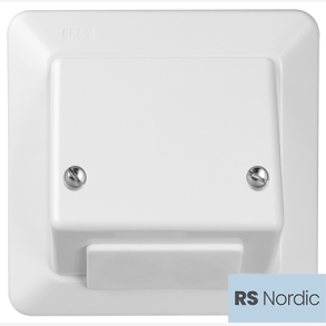 RS Renhvit koblingssett IP44 for tilkobling av bevegelig kabel i veggboks.