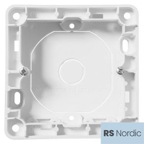 RS Renhvit 20mm enkel pveggskappe for bruk med innfelt utstyr som nskes montert pvegg