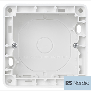 RS Renhvit 35mm enkel pveggskappe for bruk med innfelt utstyr som nskes montert pvegg