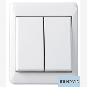 RS Renhvit 2x1 polet utenpliggende bryter benyttes der det nskes styring av to lyssoner.