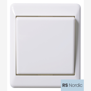 RS Renhvit 1 polet pveggsbryter med hurtigklemme, benyttes for f.eks til  sl en lampe av og p.