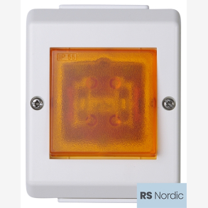 RS Renhvit IP55 1 polet bryter med lys  for bruk i vte og fuktige miljer