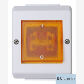 RS Renhvit IP55 2 polet bryter for bruk i vte og fuktige miljer der det er krav om 2 polet brudd