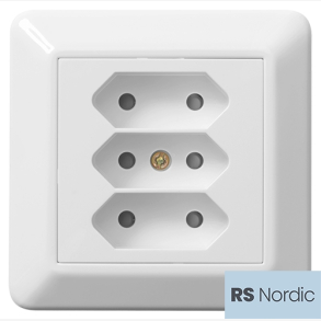 RS Renhvit Eurpostikkontakt for dobbelisolerte apparater klasse II