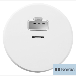 RS Renhvit DCL uttak med skruklemmer for takboks, benyttes der det er tiltenkt en lampe i taket.