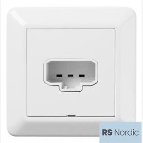 RS Renhvit DCL vegguttak med skruklemmer, benyttes der det er behov for lampeuttak.