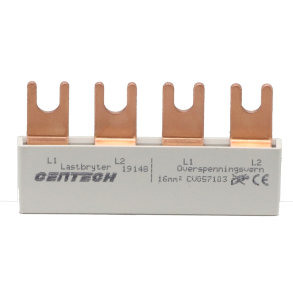 For lastbryter + Centech overspenningsvern 2P. 16mm�.