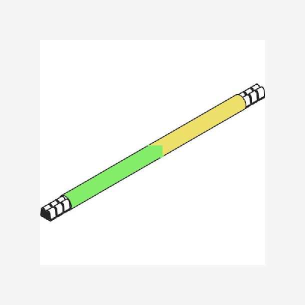 Lask enkelisolert 16mm&sup2; gul/grnn 50cm