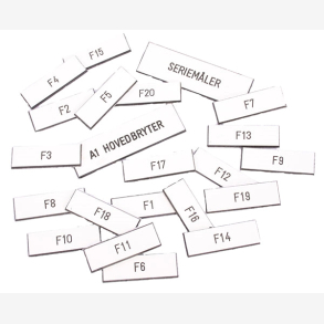 Merkesett gravert 230/400V 1-20 Standard sett