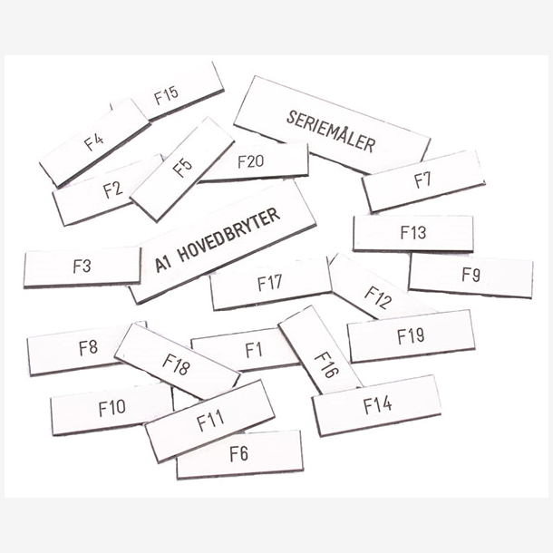 Merkesett gravert 230/400V 1-20 Standard sett