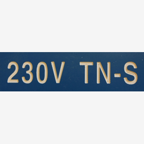 MERKESKILT 230V TN-S 25X80MM (BL)
