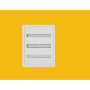 Fordelingsskap 3 rader 54 mod. bredde 40, dybde 10. Pvegg