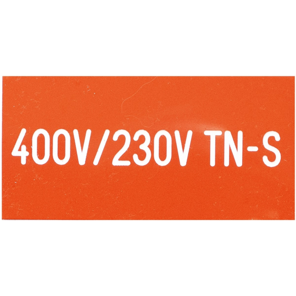 Merkeskilt 400V/230V TN-S 50x100 (rd)