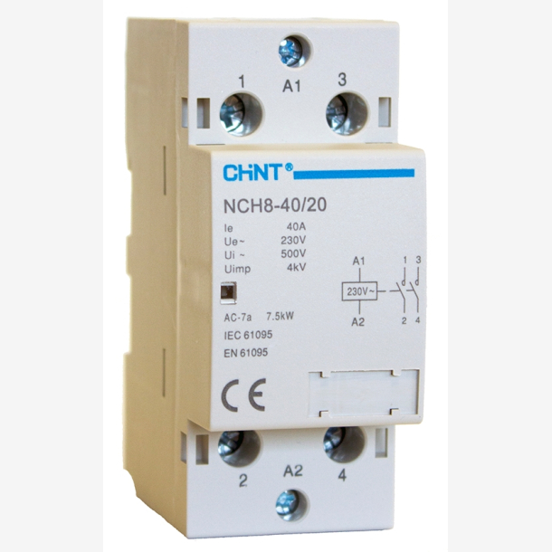 Modulrkontaktor 20A 2P-1NO/1NC 230V NCH8