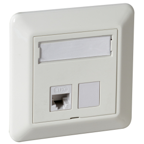 ELKO RS16 modularuttak TL1x8 kat.6 UTP, for innfelling polarhvit