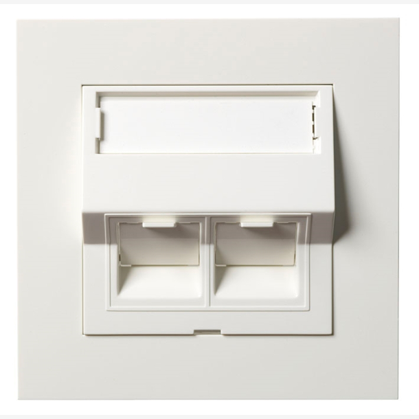 ELKO Plus modularuttak 2XRJ45 kat.6 UTP, LSA terminering, for innfelling, sort