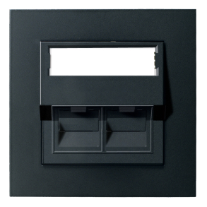 ELKO Plus modularuttak 1x8 kat.6A STP, verktyfri, for innfelling, sort