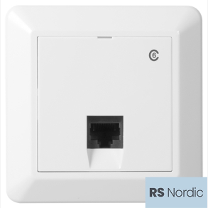 ELKO RS Nordic modularuttak 1x kat.6 UTP, LSA terminering, for innfelling, renhvit