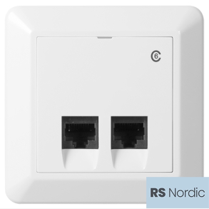ELKO RS Nordic modularuttak 2x kat.6 UTP, LSA terminering, for innfelling, renhvit