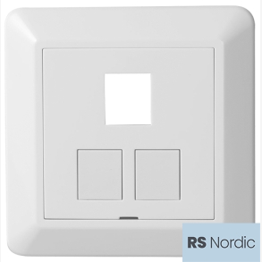 ELKO RS Nordic tom senterplate for 3x keystone, leveres med 2 blindmoduler, rett, renhvit