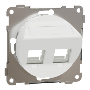 ELKO One - sentralplate skr, universal for 2x keystone eller S-One, med 1 blindplugg, renhvit