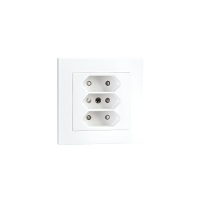 Stikk innfelt Hvit Euro 3-veis