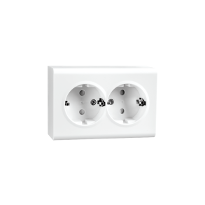 Stikk pvegg Hvit Dobbel m/j