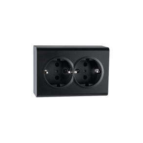 Stikk pvegg Sort Dobbel m/j