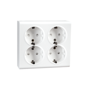 Stikk pvegg Hvit 4-veis m/j