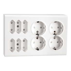 Stikk pvegg Hvit 4+6 Euro m/j