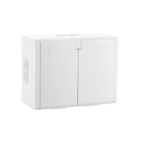 STIKK- PV IP44- DOBBEL- M/J HVIT